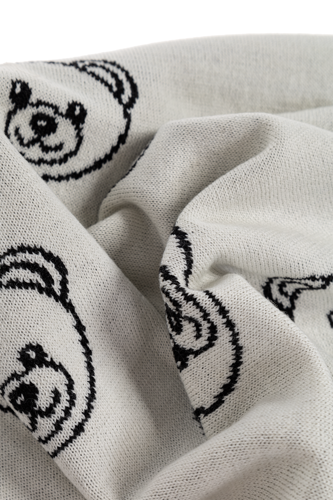 Grey Scarf with a characteristic teddy bear motif Moschino